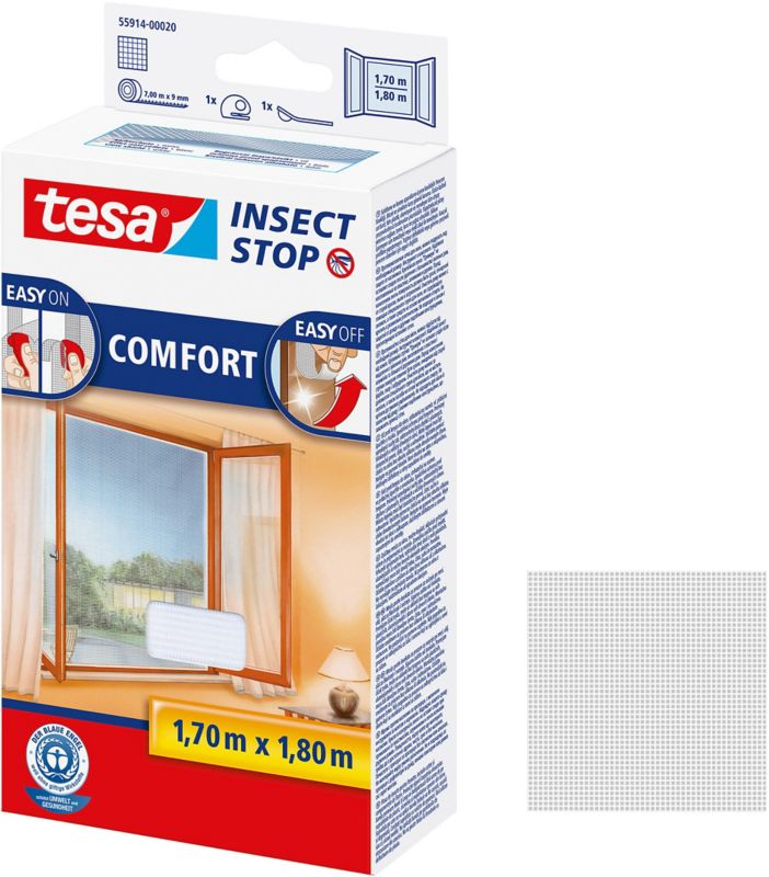 Tesa Comfort vinduesmyggenet 1,7 x 1,8 m hvid