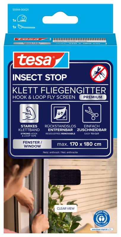 Insektnet til Vindue 170x180 cm Sort