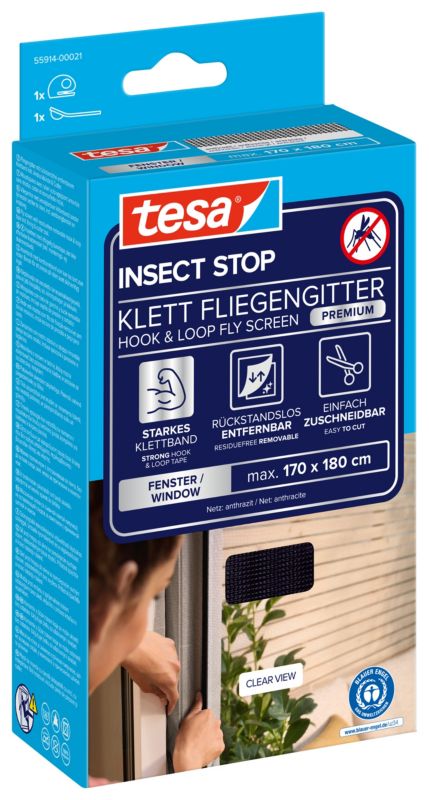 Insektnet til Vindue 170x180 cm Sort