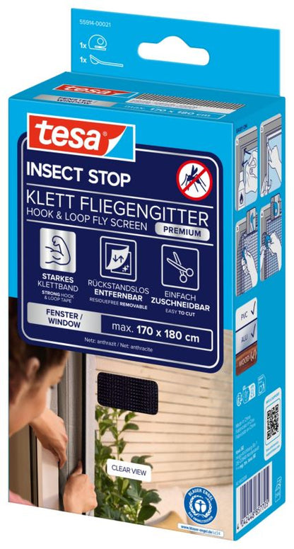 Insektnet til Vindue 170x180 cm Sort