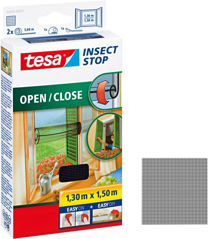 Rullegardin myggenet Tesa 1,3 x 1,5 m sort