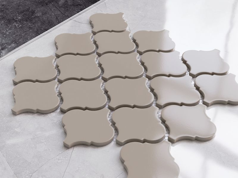 Ilcom arabeska lys grå keramisk mosaik 24,3 x 27,5 cm 1 stk.