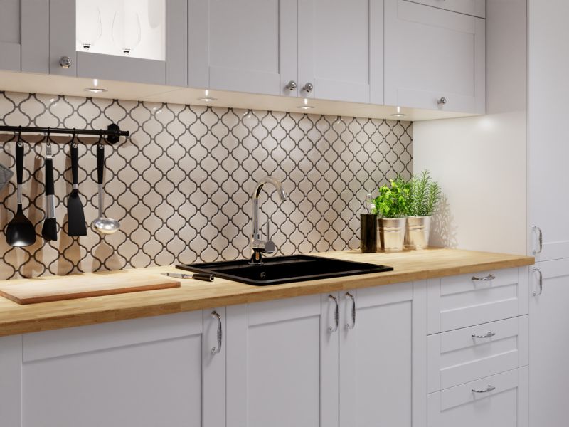 Ilcom arabeska lys grå keramisk mosaik 24,3 x 27,5 cm 1 stk.