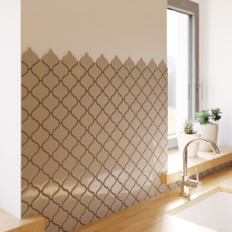 Ilcom arabeska lys grå keramisk mosaik 24,3 x 27,5 cm 1 stk.