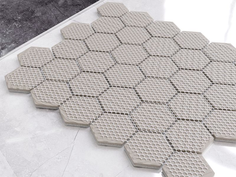 Keramisk mosaik Ilcom Carrara Gold 32,3 x 27,7 cm sekskantet prøve 1 stk