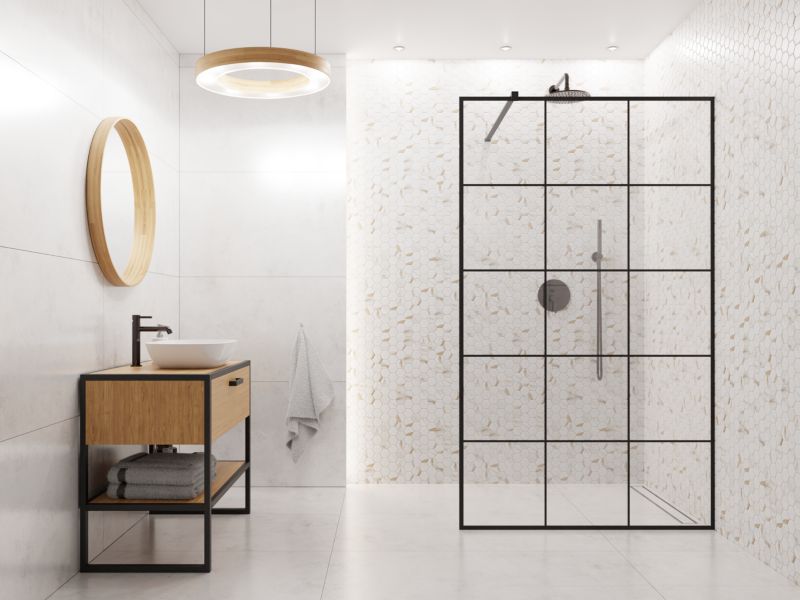 Keramisk mosaik Ilcom Carrara Gold 32,3 x 27,7 cm sekskantet prøve 1 stk