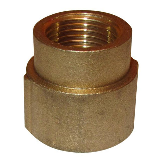 Reducerende messingmuffe med indvendigt gevind 1/2" x 3/8"