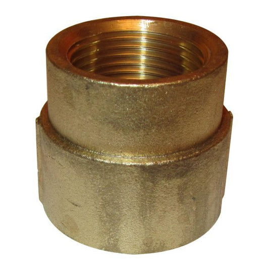 Reducerende muffe i messing med indvendigt gevind 1" x 3/4"