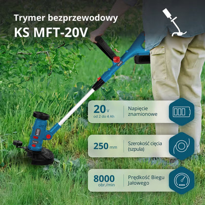 Multifunktionel Græstrimmer Batteridrevet 20V 25 cm | KS MFT-20V