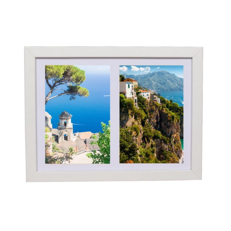 Multiramme BD art Basic 17x23 passepartout til 2 billeder 10x15 hvid 1 stk.