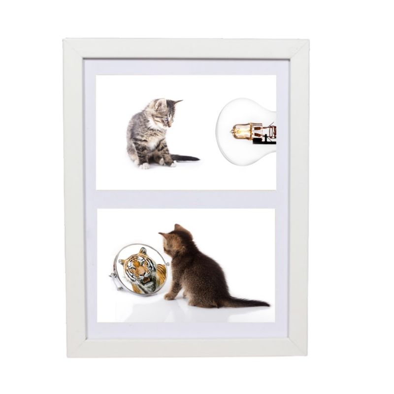 Multiramme BD art Basic 17x23 passepartout til 2 billeder 10x15 hvid 1 stk.