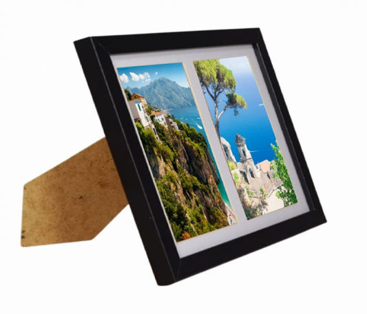 Multiramme BD art Basic 17x23 passe-partout til 2 billeder 10x15 sort 1 stk.