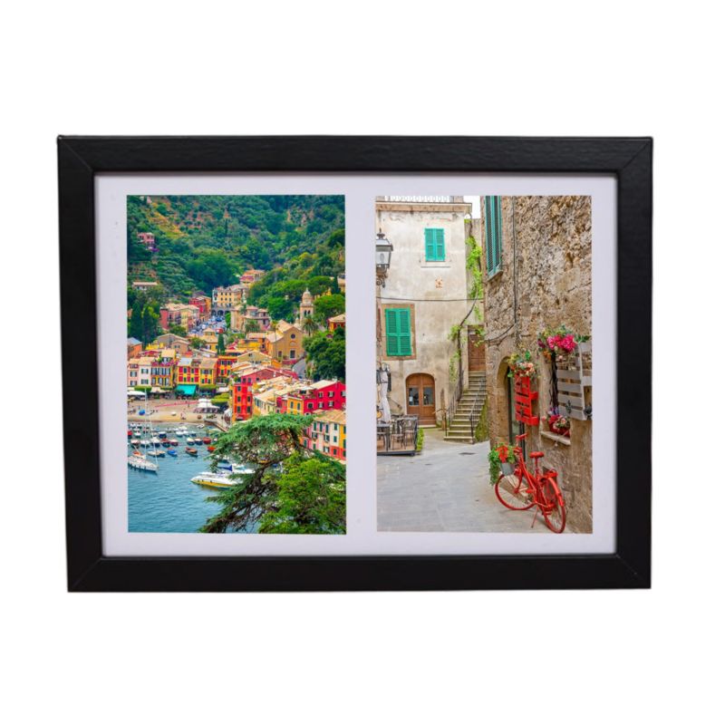 Multiramme BD art Basic 17x23 passe-partout til 2 billeder 10x15 sort 1 stk.