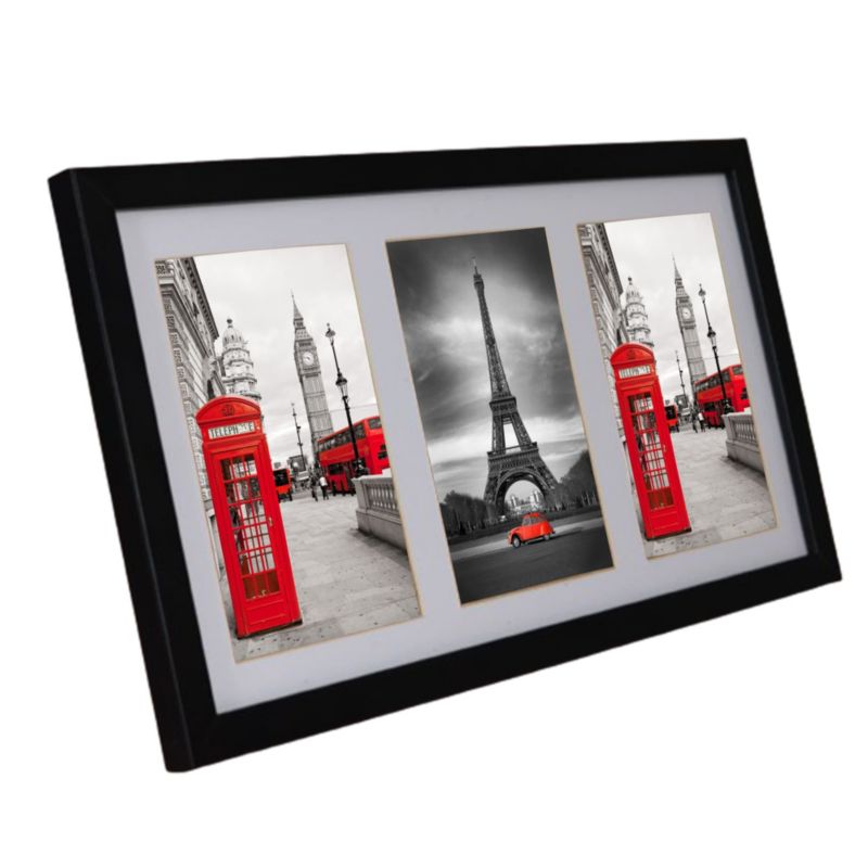 Multiramme BD art Basic 18x35 til 3 billeder 10x15 cm sort 1 stk.