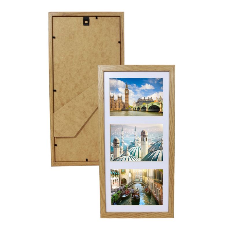 Multiramme BD art Basic 18x35 med passepartout til 3 billeder i eg, 1 stk.