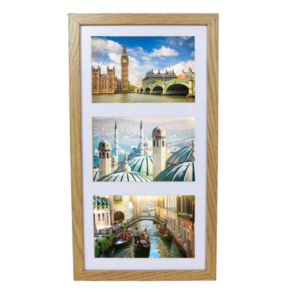 Multiramme BD art Basic 18x35 med passepartout til 3 billeder i eg, 1 stk.