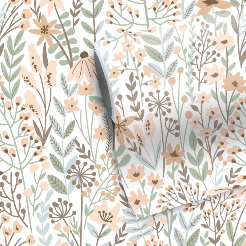 GoodHome Stibin vinylmural på nonwoven med grønne blomster