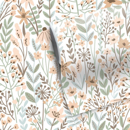 GoodHome Stibin vinylmural på nonwoven med grønne blomster