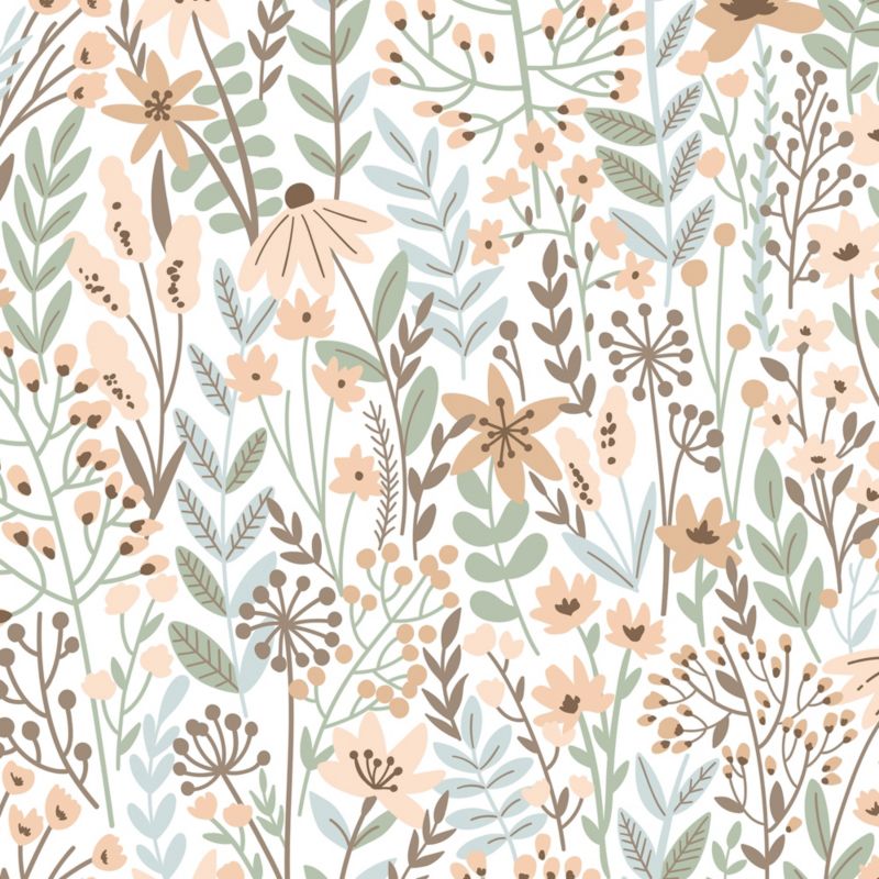 GoodHome Stibin vinylmural på nonwoven med grønne blomster