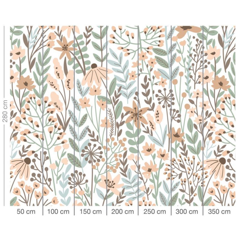 GoodHome Stibin vinylmural på nonwoven med grønne blomster