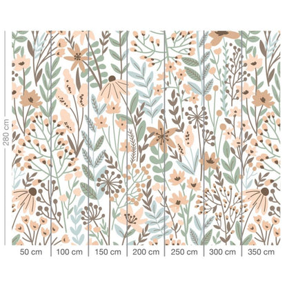 GoodHome Stibin vinylmural på nonwoven med grønne blomster