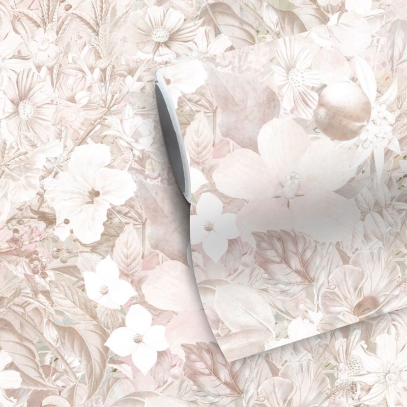 GoodHome Tacl vinylmural på nonwoven med blomster i creme