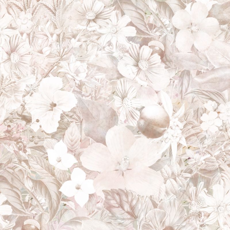 GoodHome Tacl vinylmural på nonwoven med blomster i creme
