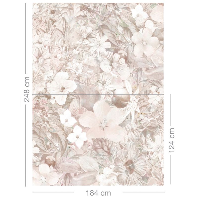 GoodHome Tacl vinylmural på nonwoven med blomster i creme