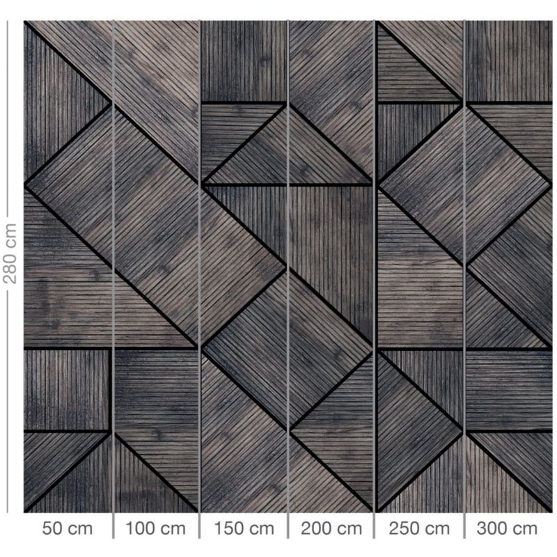 GoodHome Tasi puslespil sort vinylmural på nonwoven