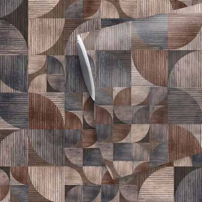 Vinylmural på non-woven GoodHome Topaz puslespil blå
