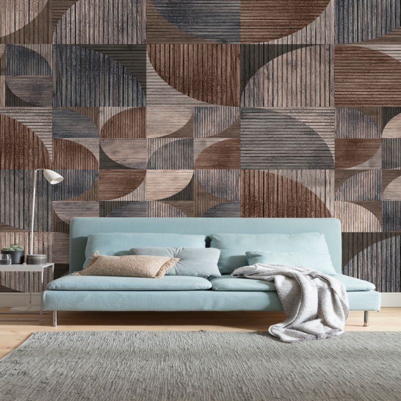 Vinylmural på non-woven GoodHome Topaz puslespil blå