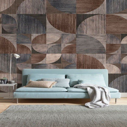 Vinylmural på non-woven GoodHome Topaz puslespil blå
