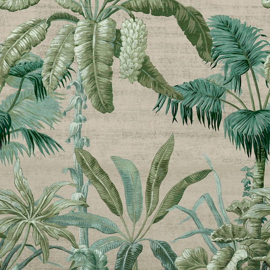 GoodHome Tugtu tropisk vinylmural på nonwoven i creme