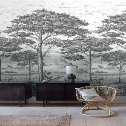 GoodHome Turcoaz vinylmural på nonwoven med sort udsigt