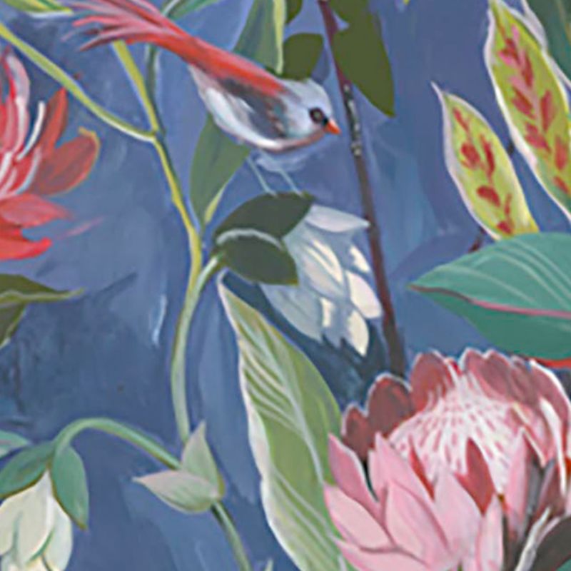 GoodHome turkis vinylmural på nonwoven med blomster