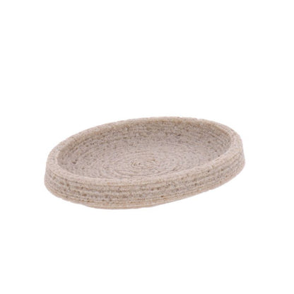 Oval Sæbeskål Polyresin Sandfarvet 13x9,4 cm