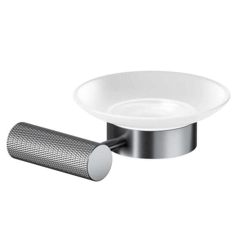 Væghængt Sæbedispenser Glas 10,9 cm Sort/Grafit Rustfrit Stål 1 stk.