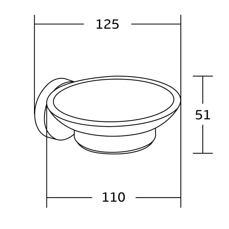 Væghængt sæbeskål Mexen Tiber sort 11 x 5,1 cm 1 stk.
