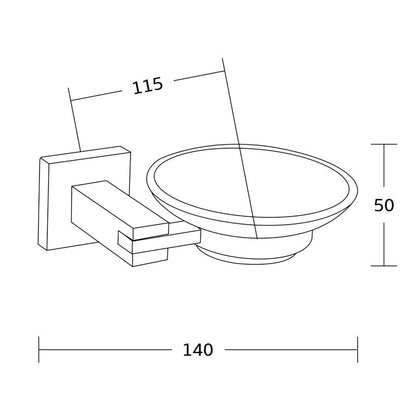 Mexen Vane vægmonteret sæbeskål sort 14 x 5 cm 1 stk.