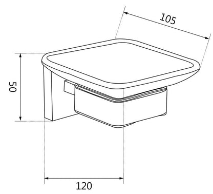 Væghængt sæbeskål Mexen Vox sort 10,5 x 5 cm, 1 stk.
