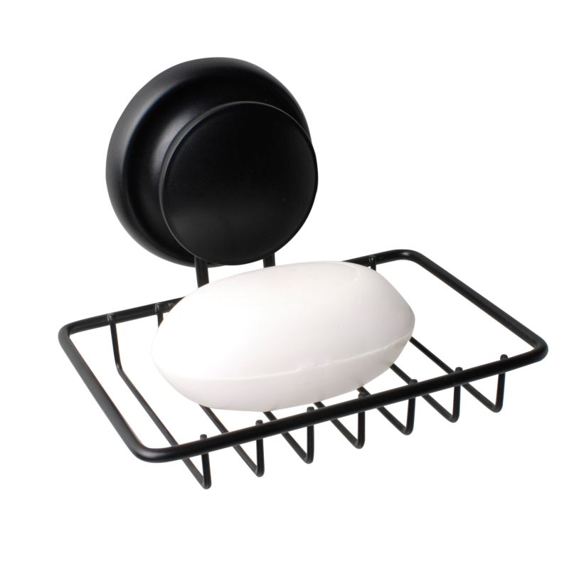 Vægmonteret sæbedispenser GAVI 13x10 cm Sort Stål med sugekop | 5904202144867