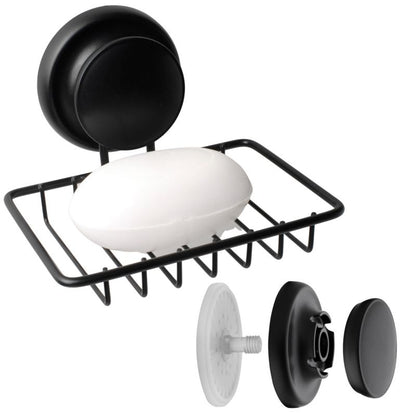 Vægmonteret sæbedispenser GAVI 13x10 cm Sort Stål med sugekop | 5904202144867