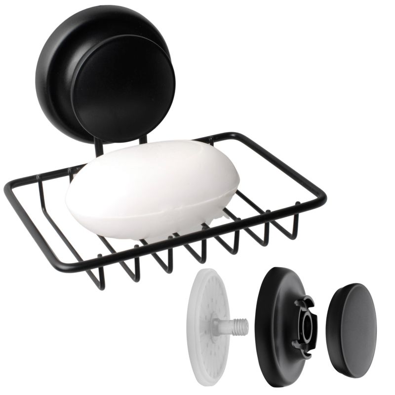 Vægmonteret sæbedispenser GAVI 13x10 cm Sort Stål med sugekop | 5904202144867