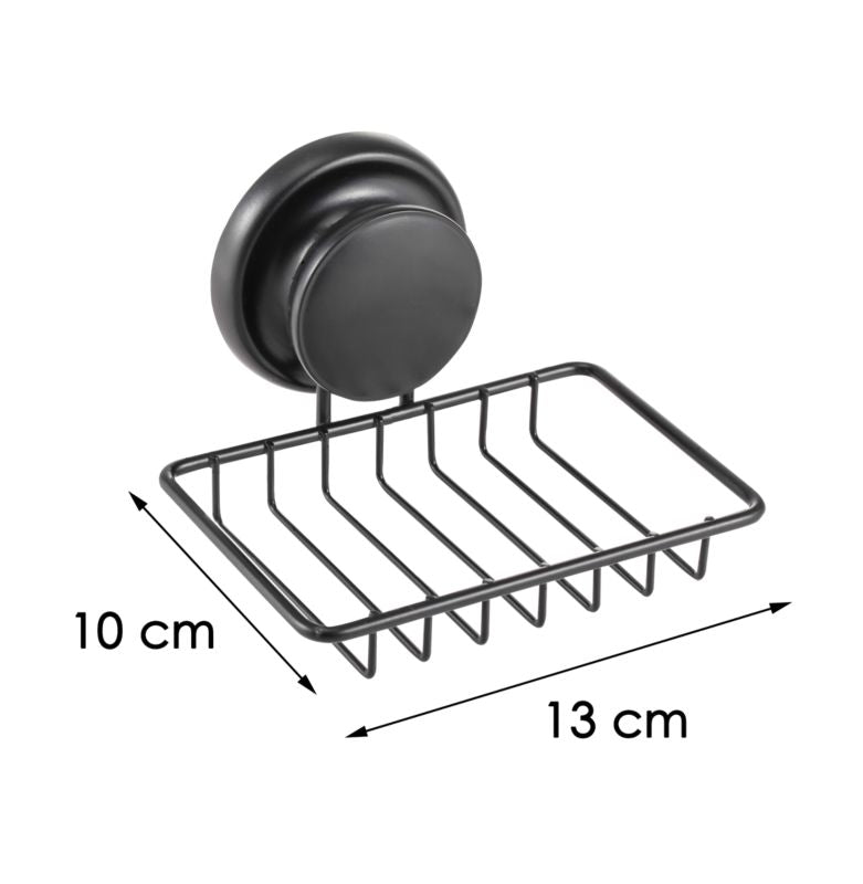 Vægmonteret sæbedispenser GAVI 13x10 cm Sort Stål med sugekop | 5904202144867