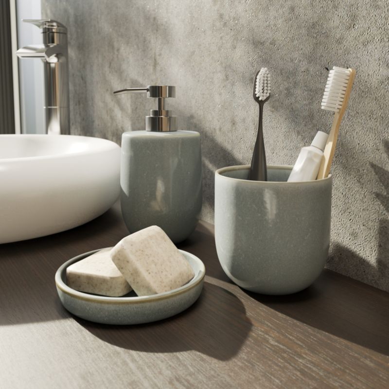 Mydelniczka Ceramiczna Boann 11,2 cm Szara Błyszcząca | 5059340719245