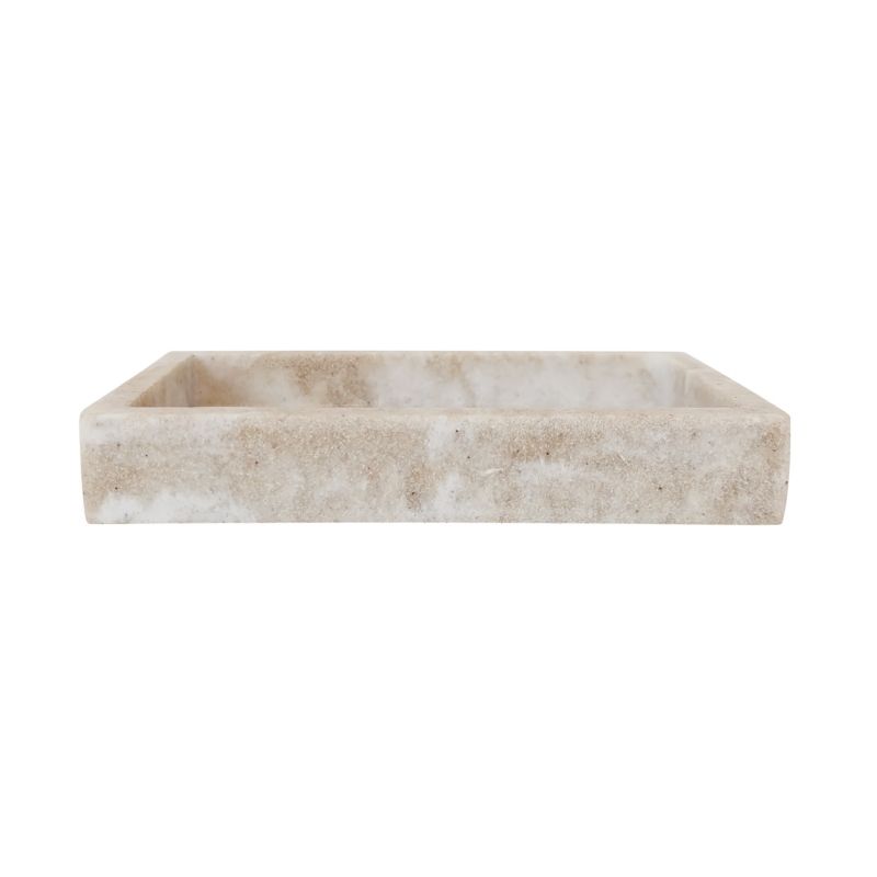 GoodHome Cenia sæbeskål i beige marmor