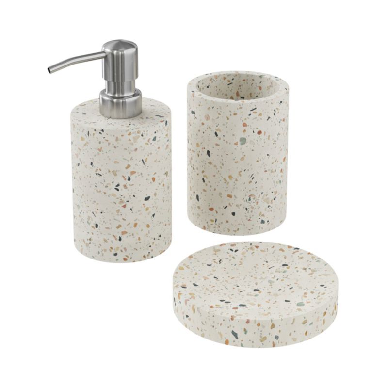 Sæbeskål Rund Beige Terrazzo Beton 11,5 cm