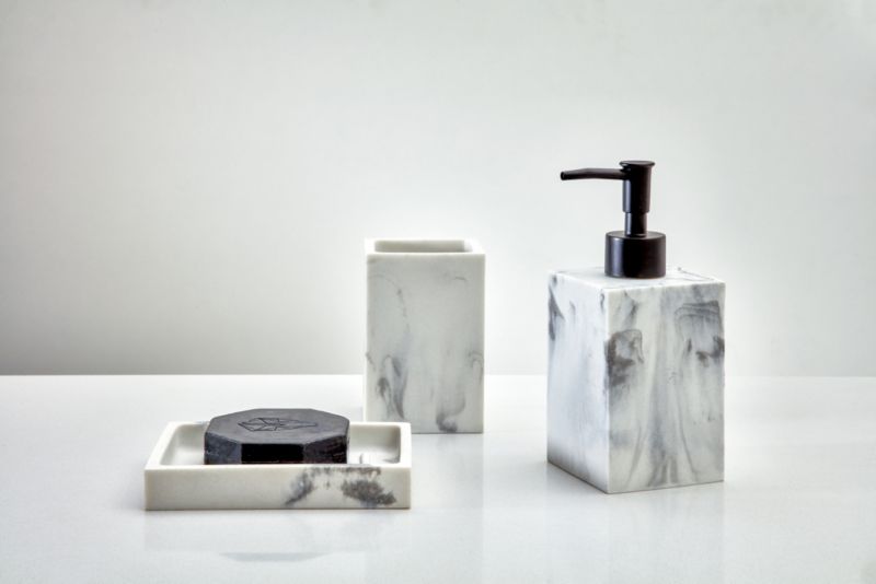 Mydelniczka Elland Marmur 13,3x9,5 cm Hvid/Grå
