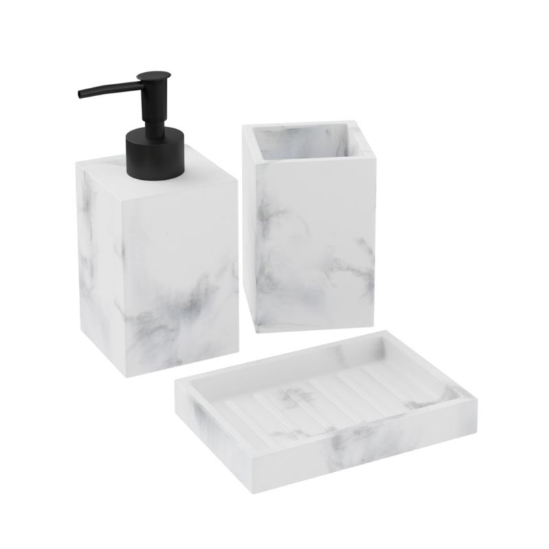 Mydelniczka Elland Marmur 13,3x9,5 cm Hvid/Grå