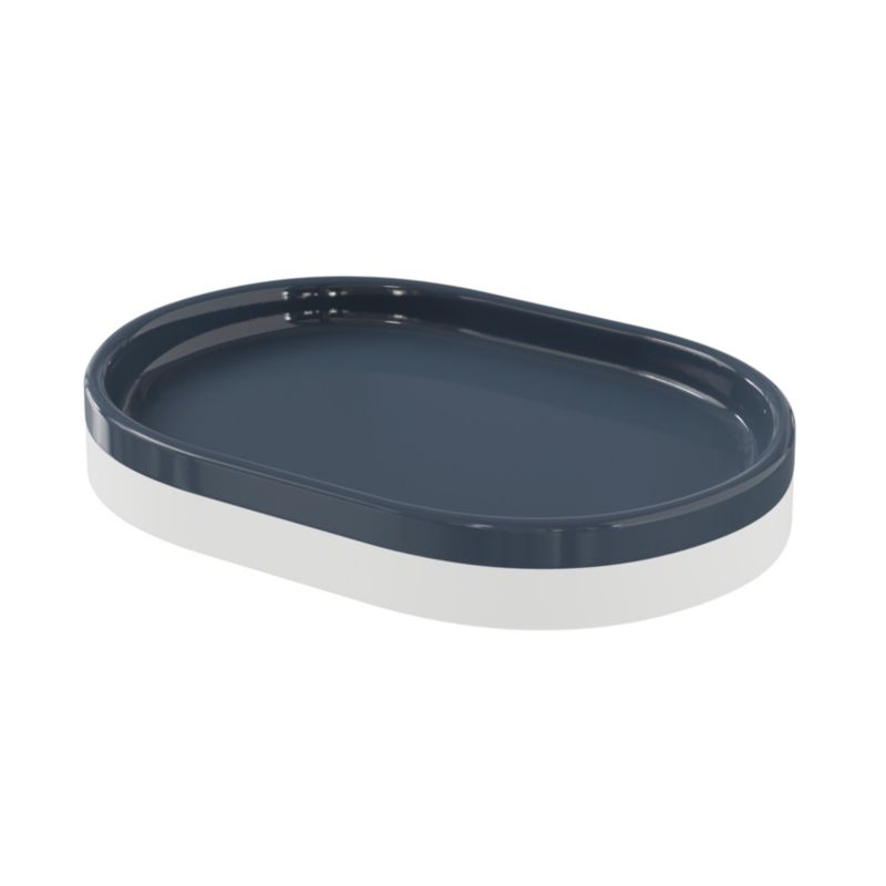 Mydelniczka Koros 14,2 x 9,8 cm Hvid og Marineblå Keramik